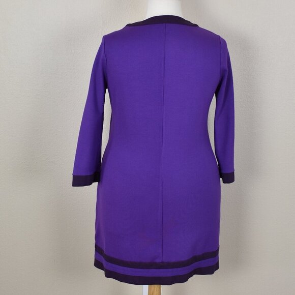 Boden Contrast Trim Ponte Sheath Dress - 16 - Picture 6 of 9